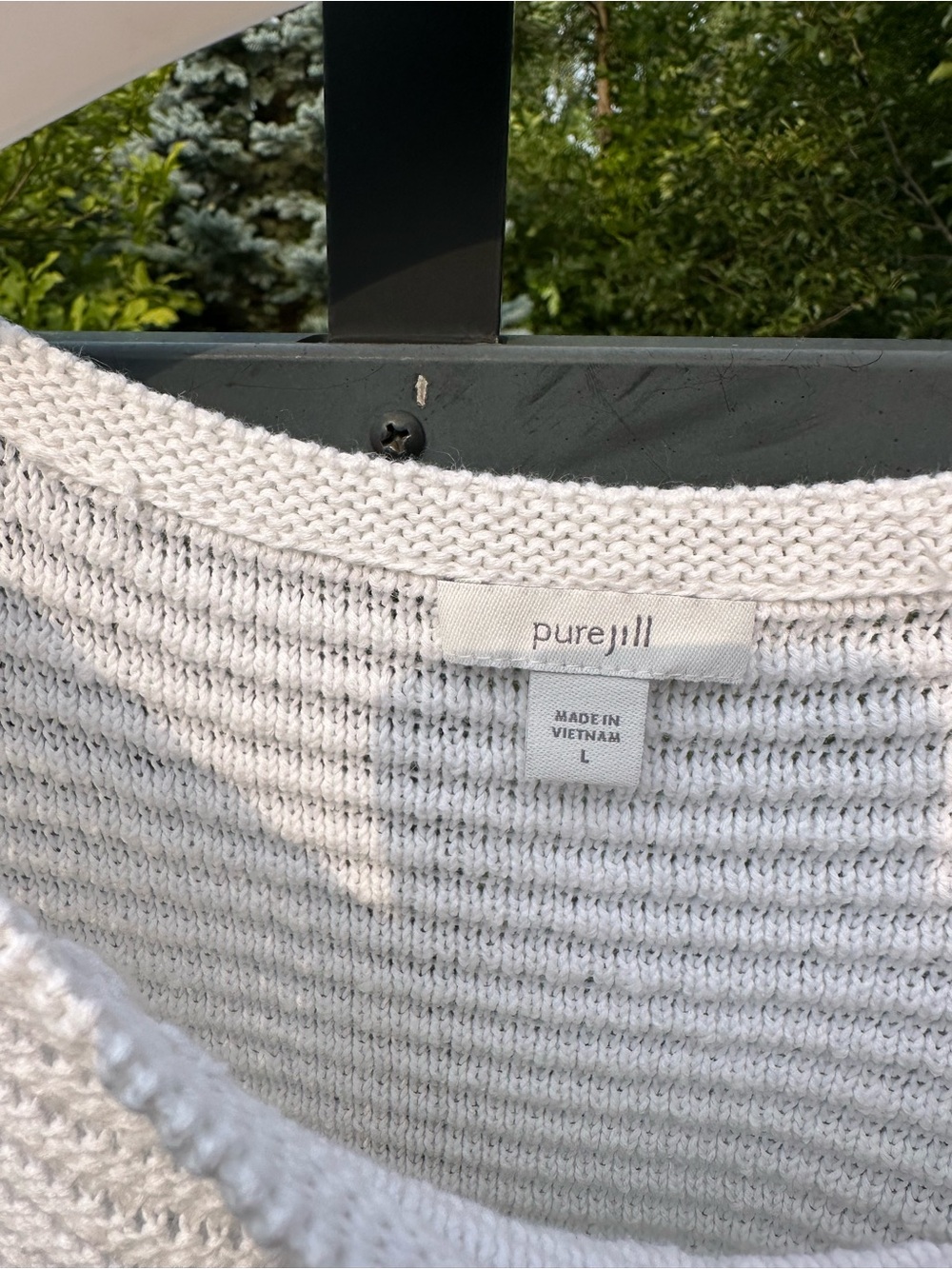 J. Jill White Cap-Sleeve Knit Top - Picture 3 of 4